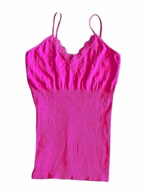 Express Pink Rhinestone Lace Tank